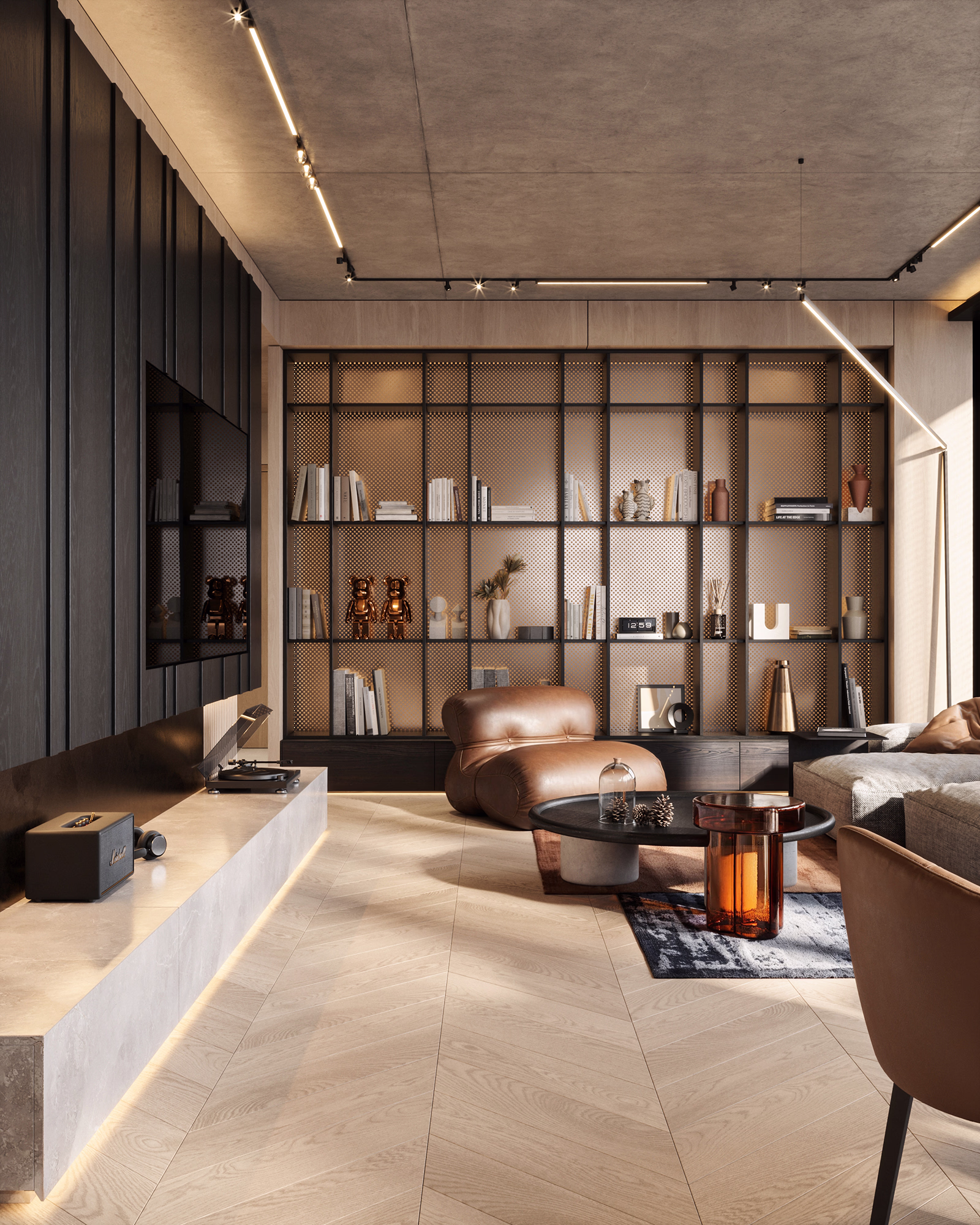 Photorealistic 3D render of a living room at Renaissance Riga