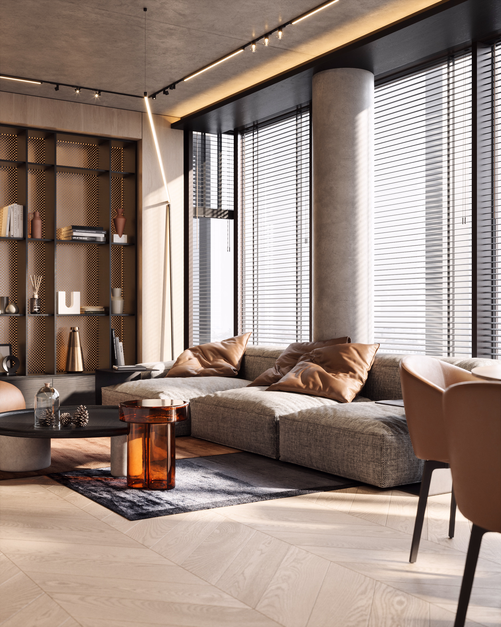 Renaissance Riga living room 3D render, view 2