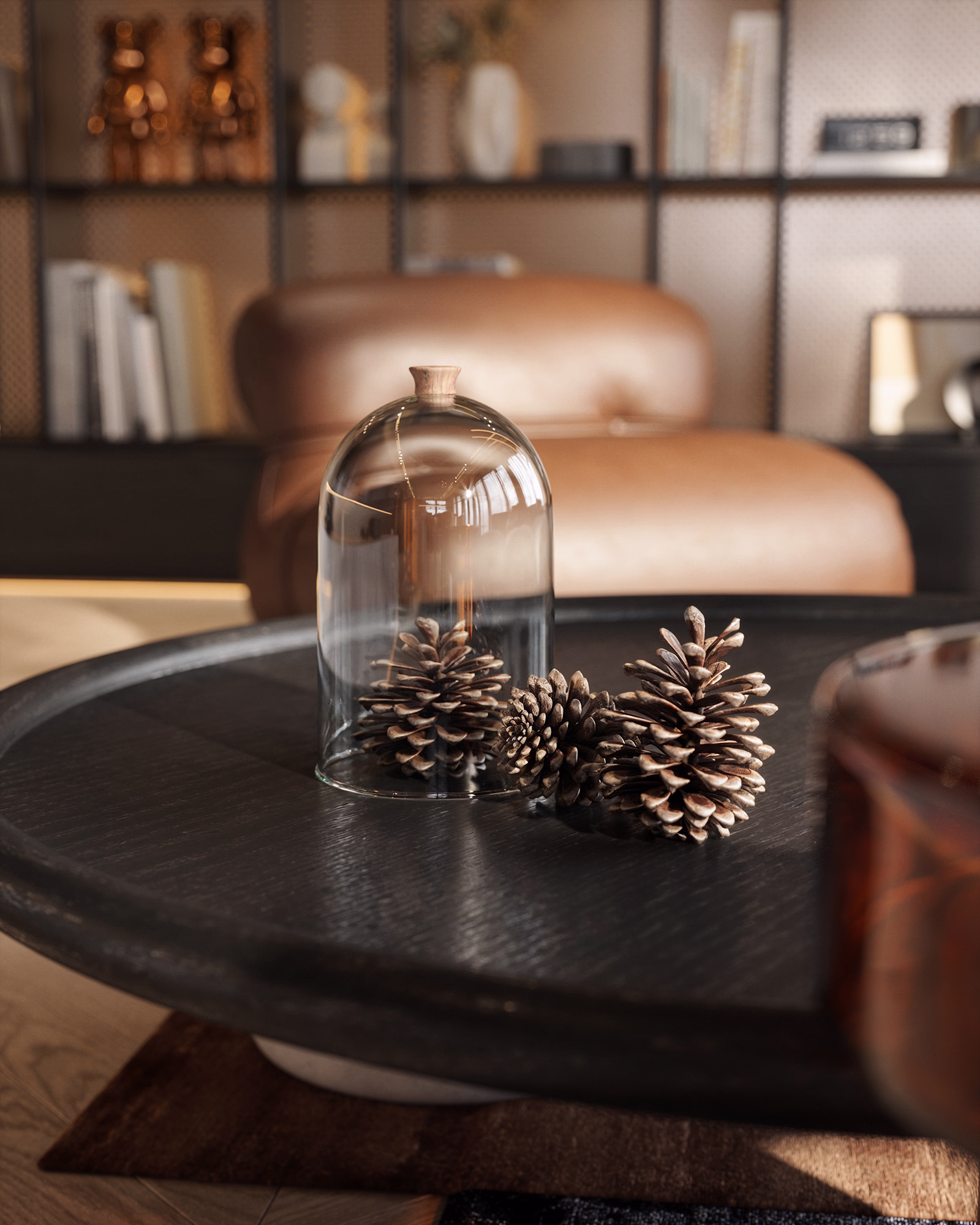 Renaissance Riga living room 3D render, view 3