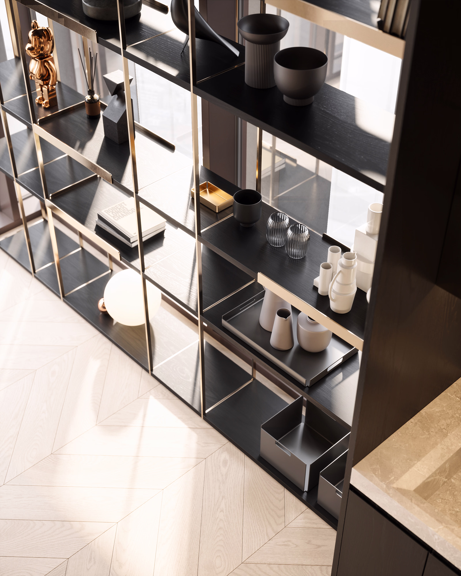Renaissance Riga living room 3D render, view 11